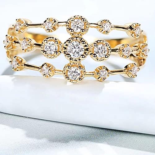 Fashion feminino Diamond Openwork Ring Zircon Noivado Ring Big Rings for Women