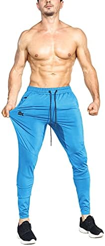 Brokig Mens Lightweight Gym Rogger Pants, calça de moletom masculina com zíper