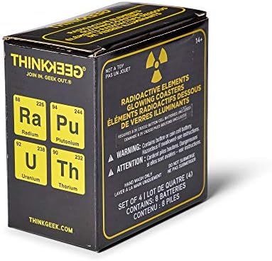 Conjunto de montanha -russa de ThinkGeek Radioative Elements - Radium, Plutônio, Uranium e Tório - Conjunto de 4