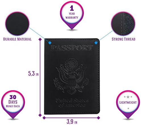 Capa de passaporte preto - Passaporte Titular - Caso de passaporte para homens e mulheres…