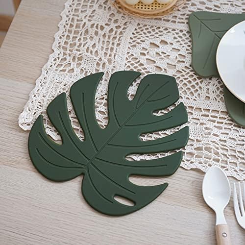 Conjunto de tapete de trivets de silicone de 2, Monstera Hot Pot Pot Poods Hot para mesa e bancada, trivetes de uso