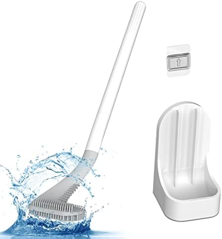 Pincel de vaso sanitário, escova de vaso sanitário de golfe com suporte com suporte 360 ​​° de limpeza profunda de silicone