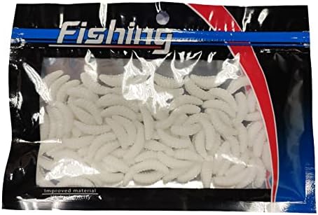 Iscas de pesca de pesca de lalakoo - Worms de pesca de plástico macio Worms artificiais White / Glow Ferexing para para
