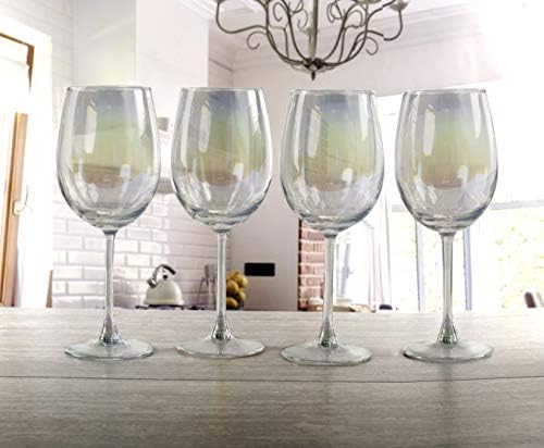 CircleWare Radiance Wine Glasses, Glassware de 4 peças Conjunto de vidro de entretenimento doméstico de bebidas para refeições