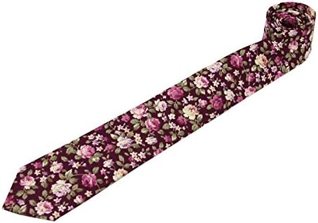 Conjunto de gravata de algodão com estampa floral para homens: gravata com quadrado de bolso - casamento - Conjunto de presentes