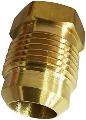 Legines Brass Brass Blueed Plug 3/8 Tubo OD, SAE 45 graus Tubos de flare ajuste （pacote de 2）