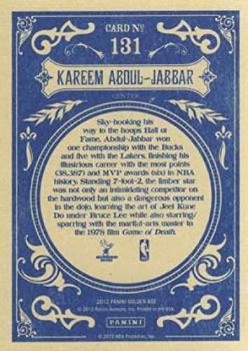 2012 Panini Golden Age 131 Kareem Abdul-Jabbar Milwaukee Bucks Cartão de negociação multi-esportes em condição bruta