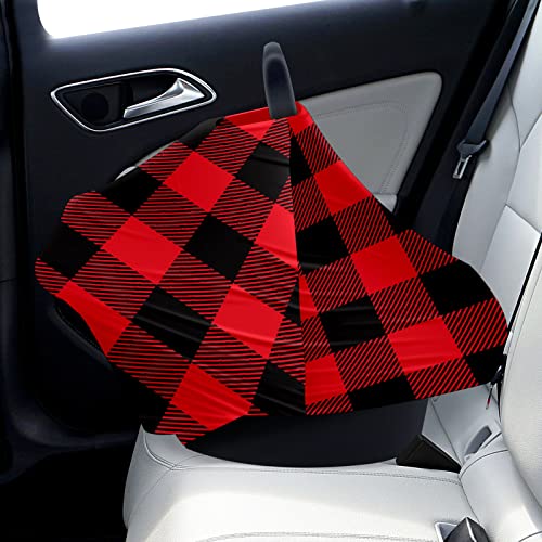 Tampa de assento de carro para bebês vermelho preto preto manta perfeita Tampa de enfermagem de amamentação capa de carrinho de cachecol para bebês Multryuse Infant Carseat Canopy para meninos meninas, Presentes de chuveiro