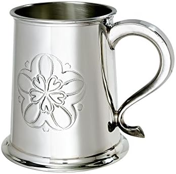 Wentworth Pewter - Yorkshire Rose em relevo 1 Pewter Tankard