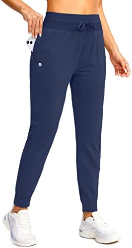 Santiny Women's Fleece Alinhado Joggers resistentes a água de alta cintura de cintura térmica calças de inverno Caminhando