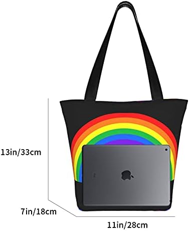 Bolsa de bolsa de ombro casual de lona de lona do orgulho gay grande para mulheres, para mulheres, trabalho de compras