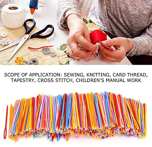 Colorido 7cm de agulhas de costura manual, agulhas de costura suaves e duráveis ​​para crianças, costurando projetos de agulha artesanal e crianças DIY