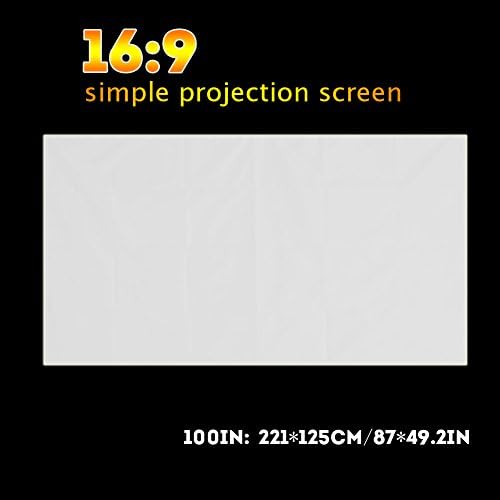 60-120 polegadas portátil White Color Projector Cortina Projeção Tela 16: 9