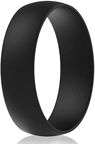 Thunderfit Silicone Wedding Ring para homens e mulheres, 6,3 mm de largura - 1,65 mm de espessura