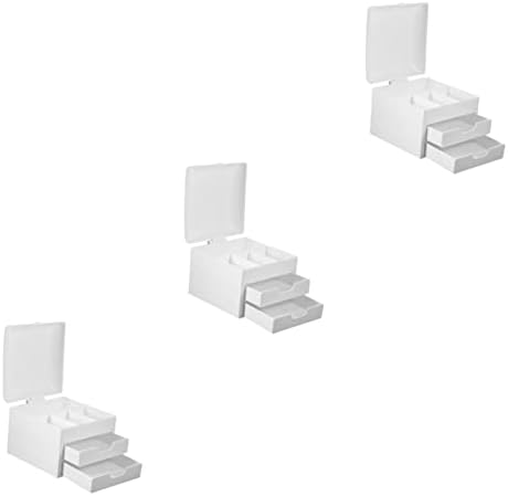 Tofficu 3pcs Armário de armazenamento de desktop Clear Organizer Box Gaveta Organizador com lamas Clear Plastic