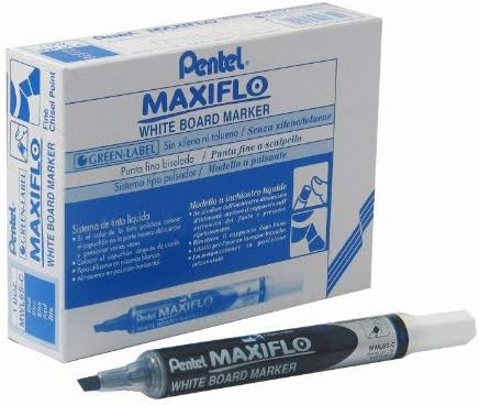 Pentel Maxiflo Wipe Dry Slim Chisel Tip Marker - Blue