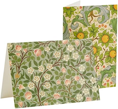 36 Pacote cartões e envelopes de artigos de papelaria William Morris, padrão floral todas as ocasiões de notas, em branco dentro