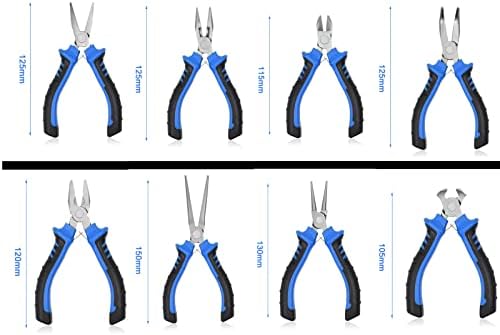 Alicates de jóias 8pcs Conjunto, ferramentas de fabricação de jóias, kit de alicates de mini precisão com paletes de madeira, alicate