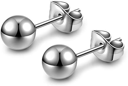 Brincos de esferas hipoalergênicas de alerpierce definem brincos de bola redonda de aço inoxidável Brincos de cartilagem para homens 3mm-8mm （10pcs）