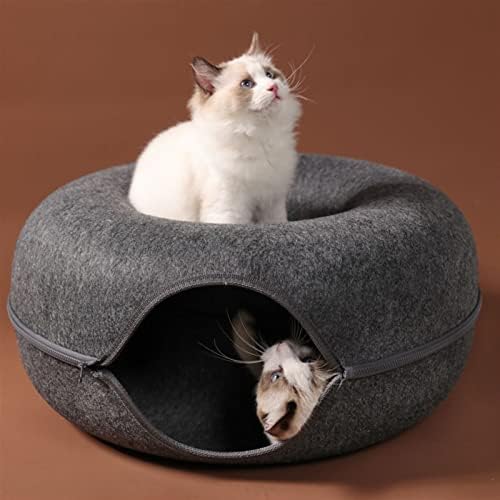 Yabala Cats House Basket Basking Natural Felt Camas de gato de gato Ninho Função de ovo redondo com o ovo com tapete de almofada para cães pequenos Puppy Pets Supplies