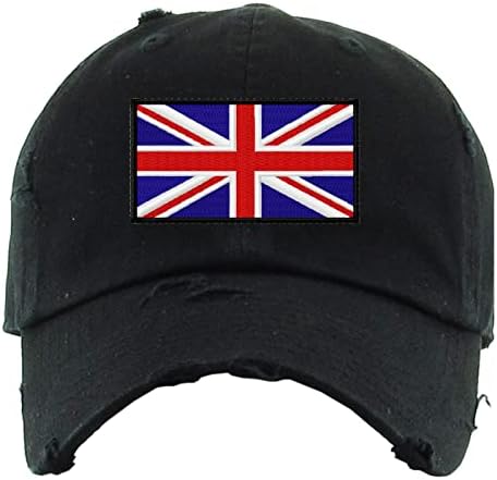 Flag do uk hap hat hat bordou bordado vintage snapback ajustável
