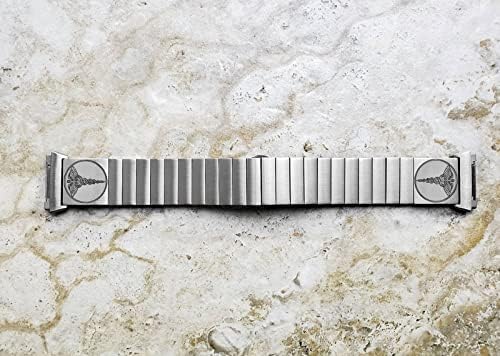 Nickston Graved Band Strap compatível com Fitbit Ionic Smartwatches Silver Soxless Aço Salteleira S-Ms1