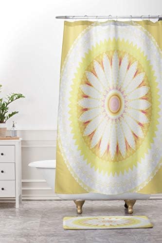 Sociedade6 Sheila Wenzel-Ganny Sunny Flower Mandala Bath tapete, 21 x 34, amarelo