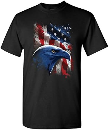 American Bald Eagle T-Shirt Bandeira Americana 4 de julho Patriótico Mens camiseta