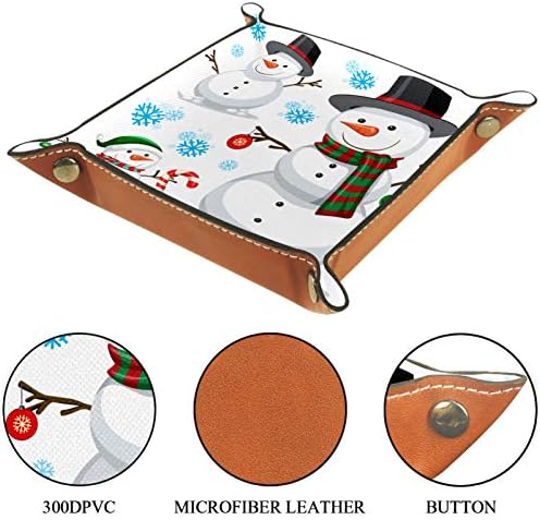 Lyetny Fetel Christmas Snowman no fundo branco Organizador Bandejas de armazenamento Caixa de cabeceira Caddy bandeja