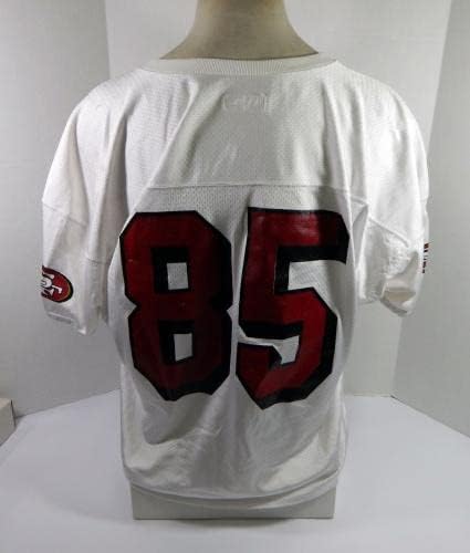 2002 San Francisco 49ers Mark Aneli #85 Jogo emitido White Practice Jersey 2xl - Jerseys de Jerseys usados ​​na NFL não assinada