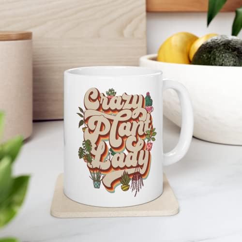 Retro Groovy Crazy Plant Lady Lady Day Coffee Caneca 11oz