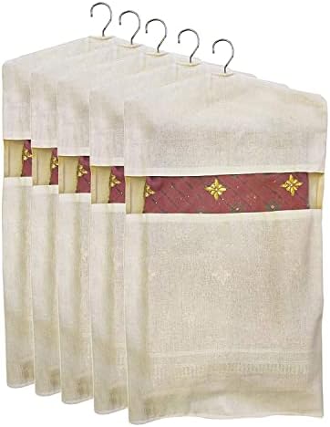 Vibração premium reutilizável algodão pendurado saree de algodão/sacos de 28 x 18 para armazenamento de roupas, organizador