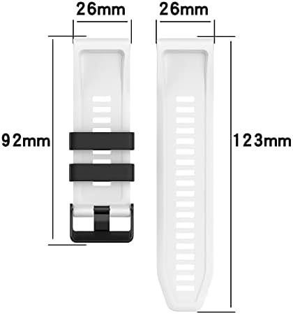 Reyda 26mm Banda de silicone compatível com Garmin Fenix ​​7x/6x/6x Pro/5x/5x Plus/3/3 hr, banda de relógio de silicone