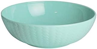 Trina Turk Melamina Conjunto de 4 Bowls-Unbreakable, Lugares de jantar interior e externo leves para entretenimento doméstico, churrascos, piqueniques, festas e camping-bPA sem tecer aqua azul