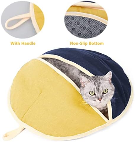 Cama de gato aconchegante, sacos de dormir de gato aquecido e brinquedos de gato de porta de gato de porta de gato de