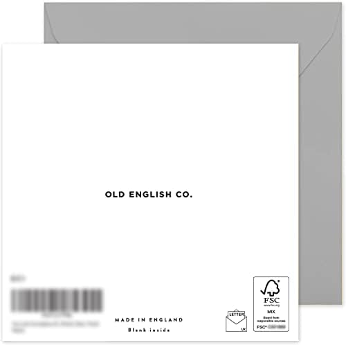 Old English Co. no seu cartão floral do Dia do Batismo - Cartão de fé religioso de folha de prata para menino ou menina | Comemore o dia especial de família e amigos | Em branco dentro e envelope incluído