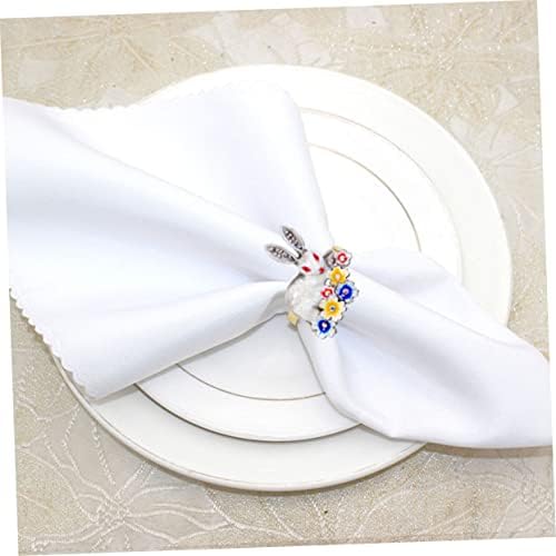 Bestoyard 2pcs Rabbit Napkin Rings Decoração Animal Solutores de guardana