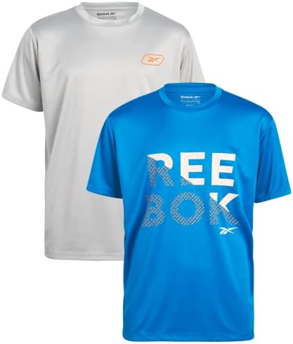 T-shirt ativa dos garotos da Reebok-camisa de performance seco de 2 pacote para meninos-tee de esportes atléticos infantis