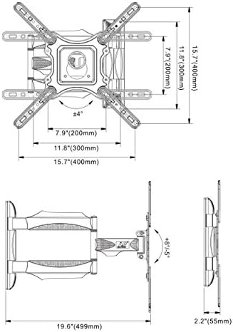 North Bayou Motion Completo Articulando TV Mount para 32 - 47 polegadas de tela plana TVs de até 60 libras P4