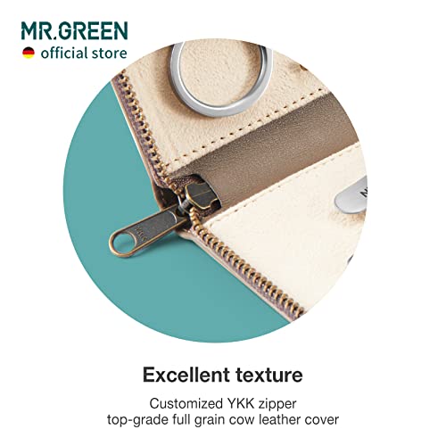 Sr. Green Portable Luxury Manicure Conjuntos de kits de pedicure em aço inoxidável com cobertura de couro de grão completo