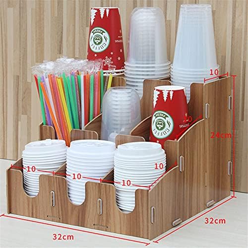 Teerwere Cup e tampa Organizador Diy Organizador Caixa de armazenamento Multi Compartamentos de café Drink Copo de papel