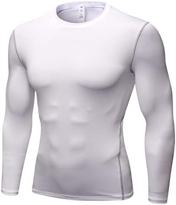 Camisas de compressão de manga longa atlética masculina camisetas de exercícios de exercícios de ajuste seco rápido que executam tops