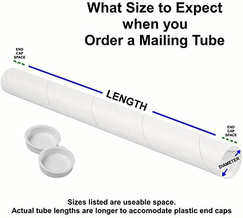 Tubos de discussão brancos com tubeequeen com tampas, comprimento utilizável de 2 polegadas x 12 polegadas