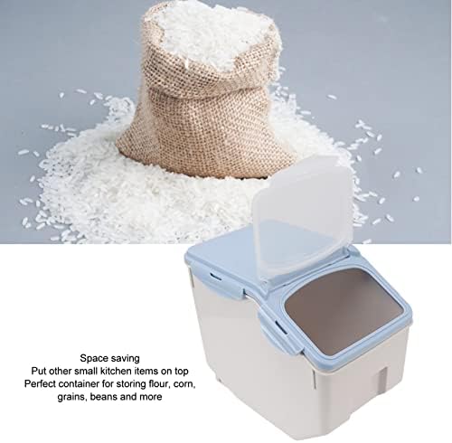 Contêiner de armazenamento de arroz com xícara de copo Organizador de grãos selados de copo Organizador de cozinha plástico de cozinha