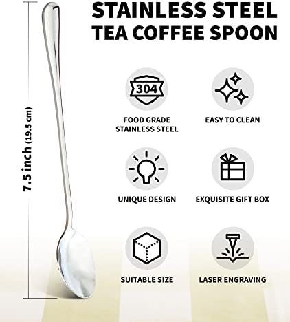 Mas First Coffee Spoon - Laser Grachado de aço inoxidável - Presentes para amantes de café - Cereais engraçados