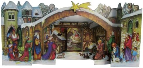 Calendário do Advento de Natal Internacional de Boston, 10 x 14 polegadas, cena da aldeia