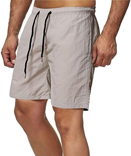 Shorts masculinos clássicos casuais fit shorts de praia de verão com bolsos elásticos shorts