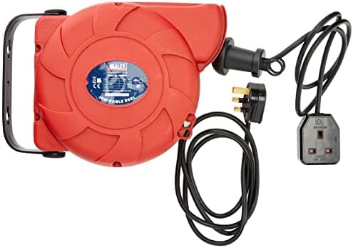 Sealey CRM101 Sistema de soquete retrátil Reel, 10m, 230V, vermelho