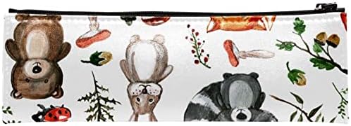 TBOUOBT SACOS COSMETOS PARA MULHERES, BACO DE BACA DE MAÇA Organizador de bolsas de higiene pessoal, Fox Rabbit Elk Owl Cartoon Animals