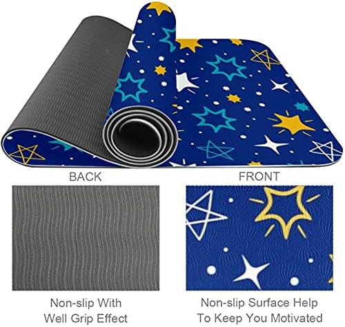 Ndkmehfoj estrelas brancas amarelas cheias de fundo azul de ginástica dobrável de ginástica tapete yoga tape